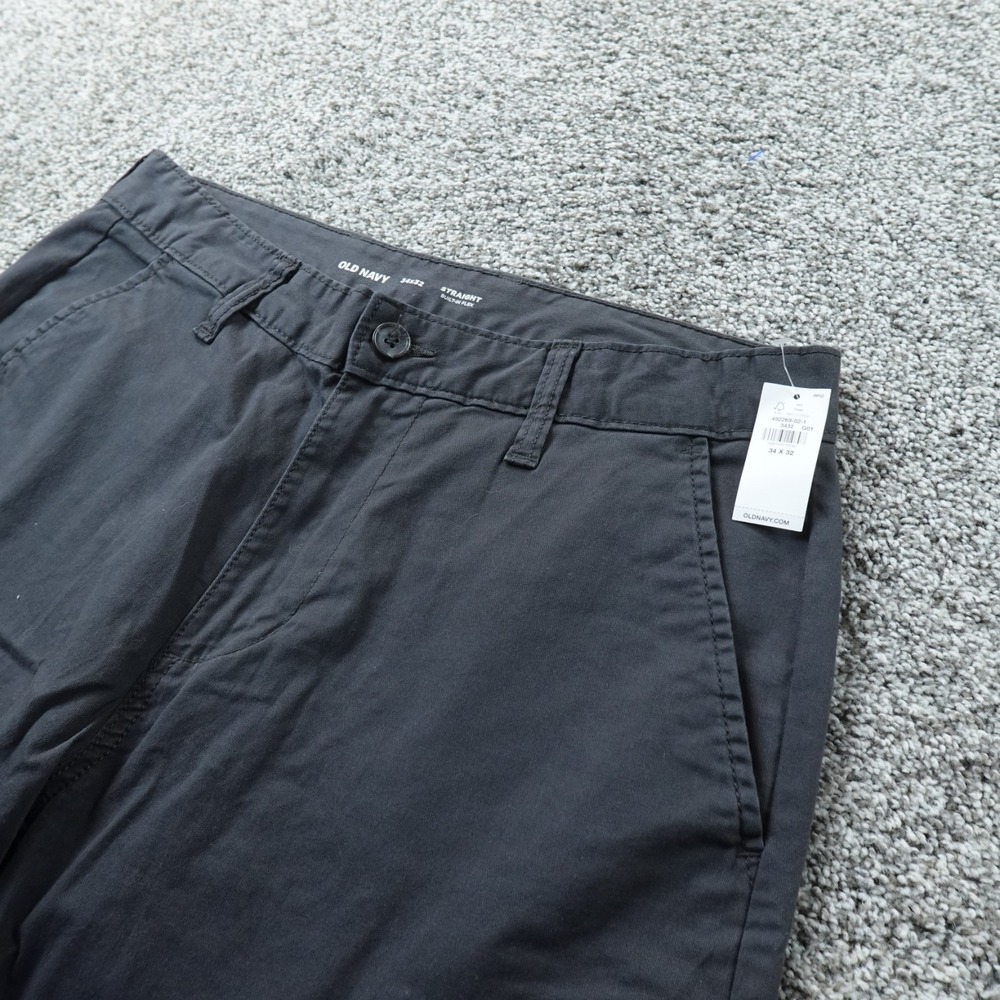NEW Old Navy Pants Mens 34X32 Gray Cargo Utility Work Straight Flex Stretch Hike